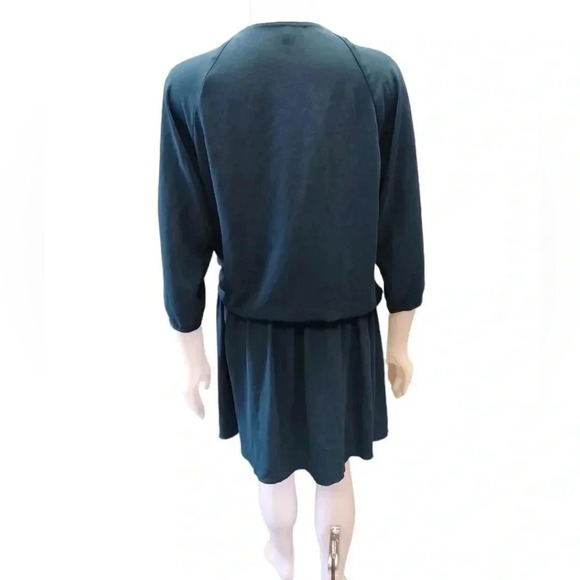 Aritzia Wilfred Drop Waist Faux Wrap Green Mini Dress Size Large - Picture 2 of 9